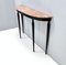 Italian Ebonized Walnut Console Table with Red Travertine Marble Top, 1960s 7