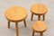 Vintage Solid Oak Nesting Tables, Set of 3 4