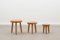 Tavolini a incastro vintage in quercia massiccia, set di 3, Immagine 1