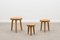 Tavolini a incastro vintage in quercia massiccia, set di 3, Immagine 2