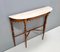 Italian Walnut Console Table with Pink Portuguese Marble Top, 1960s 6