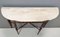 Italian Walnut Console Table with Pink Portuguese Marble Top, 1960s 8