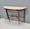 Italian Walnut Console Table with Pink Portuguese Marble Top, 1960s 5