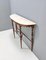 Italian Walnut Console Table with Pink Portuguese Marble Top, 1960s 7