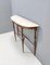 Italian Walnut Console Table with Pink Portuguese Marble Top, 1960s, Image 7