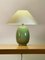 Französische Pistachiengrüne Keramik Tischlampen von Olivier Villatte, 1980er, 2er Set 1