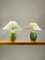 Lampade da tavolo in vetro verde pistacchio di Olivier Villatte, Francia, anni '80, set di 2, Immagine 2