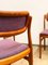 Danish Teak Dining Chairs with Purple Upholstery by Johannes Andersen for Uldum Møbelfabrik, 1950s, Set of 4 10