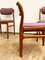 Danish Teak Dining Chairs with Purple Upholstery by Johannes Andersen for Uldum Møbelfabrik, 1950s, Set of 4 5