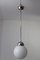 Bauhaus Style Opaline Glass Globe Ceiling Lamp, 1940s 8