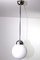 Bauhaus Style Opaline Glass Globe Ceiling Lamp, 1940s, Image 1