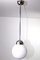Lampada da soffitto Bauhaus in vetro opalino sferico, anni '40, Immagine 1