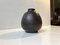 Scandinavian Black Tactile Ceramic Vase, 1970s 1