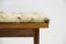 Scandinavian Wood Bench with Cowhide Seat, 1960s 8