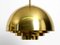 Brass Ceiling Lamp from Vereinigte Werkstätten Collection, 1950s 4