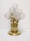 Crystal Glass & Brass Apple Table Lamp, 1970s, Image 1