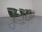 Italian Green Leather Cantilever Chairs, 1970s, Set of 4 3