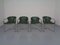 Italian Green Leather Cantilever Chairs, 1970s, Set of 4, Image 1