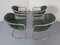Italian Green Leather Cantilever Chairs, 1970s, Set of 4, Image 7