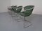 Italian Green Leather Cantilever Chairs, 1970s, Set of 4 4