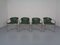 Italian Green Leather Cantilever Chairs, 1970s, Set of 4 2