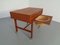 Danish Teak Sewing Table on Wheels, 1960s 9