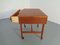 Danish Teak Sewing Table on Wheels, 1960s 13