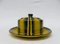 Black & Yellow Enameled Butter Dish with Spray Decoration, 1920s, Image 2