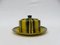 Black & Yellow Enameled Butter Dish with Spray Decoration, 1920s 1