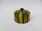 Black & Yellow Enameled Butter Dish with Spray Decoration, 1920s 4