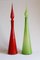 Tall Tuscan Hand Blown Glass Decanters from Empoli, 1960s, Set of 2 15