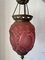Antique Pink Glass Ceiling Lamp from Baccarat, Image 1