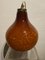 Vintage Italian Caramel Gold Blown Glass Hanging Lamp 5
