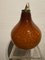 Lampe à Suspension Vintage Caramel en Verre Soufflé Doré, Italie 1