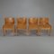 Italian Leather Dining Chairs from Ibisco, 1970s, Set of 4 5