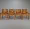 Chaises de Salon en Cuir de Ibisco, Italie, 1970s, Set de 4 1