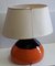 Lámpara de mesa vintage de cerámica naranja y marrón con pantalla de tela beige oval de Bjørn Wiinblad para Rosenthal, años 60, Imagen 5