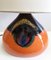 Lampe de Bureau Vintage Orange et Marron en Céramique avec Abat-Jour Ovale en Tissu Beige par Bjørn Wiinblad pour Rosenthal, 1960s 7