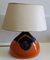 Lampe de Bureau Vintage Orange et Marron en Céramique avec Abat-Jour Ovale en Tissu Beige par Bjørn Wiinblad pour Rosenthal, 1960s 1