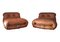 Cognac Leather Soriana Lounge Chairs by Tobia & Afra Scarpa for Cassina, 1969, Set of 2 1
