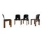 Walnut & Black Leather Model 121 Dining Chairs & Extendable Model 778 Dining Table by Tobia & Afra Scarpa for Cassina, 1968, Set of 5 5