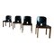 Walnut & Black Leather Model 121 Dining Chairs & Extendable Model 778 Dining Table by Tobia & Afra Scarpa for Cassina, 1968, Set of 5 9