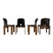 Walnut & Black Leather Model 121 Dining Chairs & Extendable Model 778 Dining Table by Tobia & Afra Scarpa for Cassina, 1968, Set of 5 4