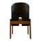Modell 121 Esszimmerstühle aus Nussholz & schwarzem Leder Modell 778 von Tobia & Afra Scarpa für Cassina, 1968, 5er Set 16