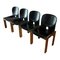 Modell 121 Esszimmerstühle aus Nussholz & schwarzem Leder Modell 778 von Tobia & Afra Scarpa für Cassina, 1968, 5er Set 8