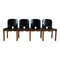 Modell 121 Esszimmerstühle aus Nussholz & schwarzem Leder Modell 778 von Tobia & Afra Scarpa für Cassina, 1968, 5er Set 7