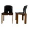 Walnut & Black Leather Model 121 Dining Chairs & Extendable Model 778 Dining Table by Tobia & Afra Scarpa for Cassina, 1968, Set of 5, Image 10