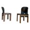 Walnut & Black Leather Model 121 Dining Chairs & Extendable Model 778 Dining Table by Tobia & Afra Scarpa for Cassina, 1968, Set of 5, Image 11