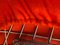 Chromed and Red Large Diamond Chair and Ottoman by Harry Bertoia for Knoll, Set of 2, Image 7