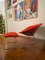 Chromed and Red Large Diamond Chair and Ottoman by Harry Bertoia for Knoll, Set of 2, Image 6